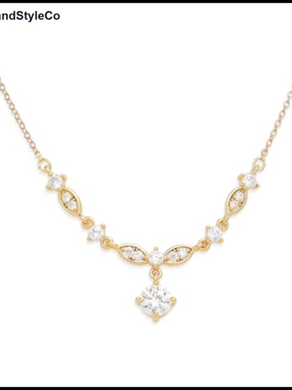 Sparkly Rhinestone Pendant Necklace Cubic Zirconia Dainty Chain Choker Women